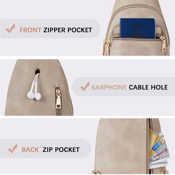 Leather Cross Body Sling Bag - Picture 4 of 6